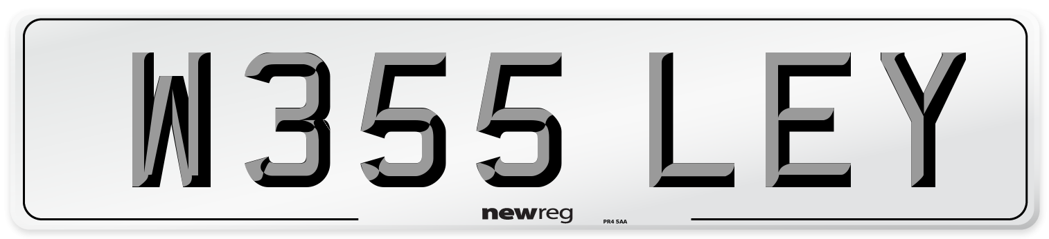 W355 LEY Number Plate from New Reg